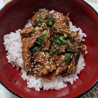 缶詰レシピ☆サンマの梅肉和え丼